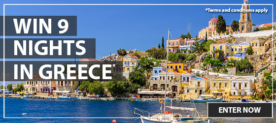 Win 9 nights in Greece competition